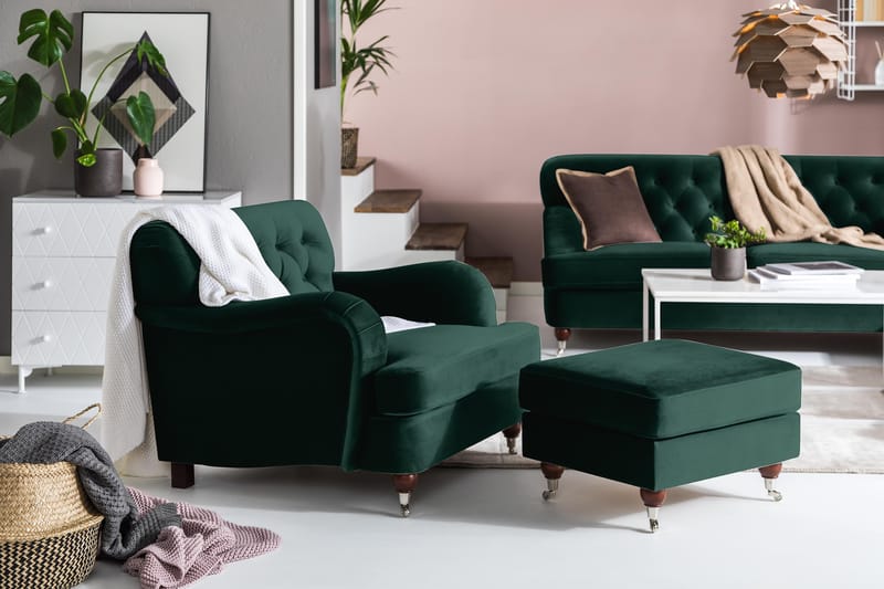 Howard Riviera Fåtölj med Fotpall - Mörkgrön - Möbler - Stolar & fåtöljer - Fåtölj - Howard fåtölj