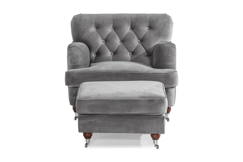 Howard Riviera Fåtölj med Fotpall - Silvergrå - Möbler - Stolar & fåtöljer - Fåtölj - Howard fåtölj