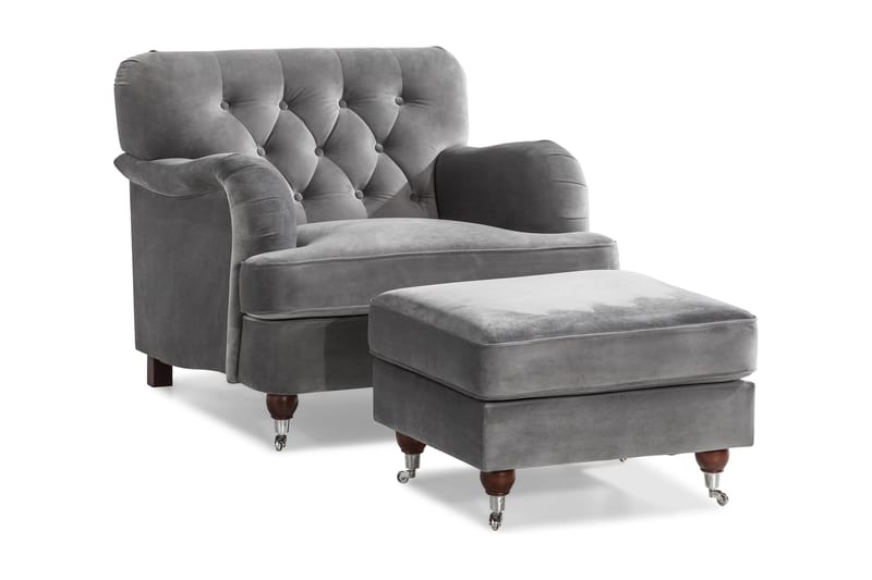 Howard Riviera Fåtölj med Fotpall - Silvergrå - Möbler - Stolar & fåtöljer - Fåtölj - Howard fåtölj