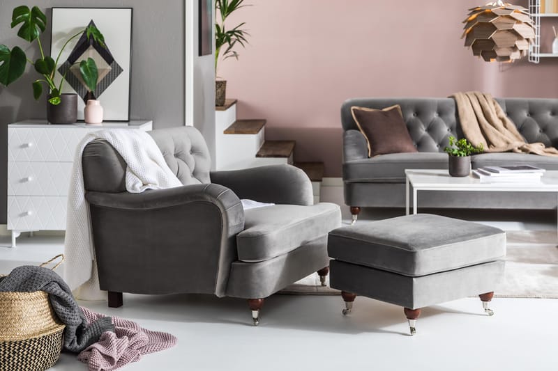 Howard Riviera Fåtölj med Fotpall - Silvergrå - Möbler - Stolar & fåtöljer - Fåtölj - Howard fåtölj