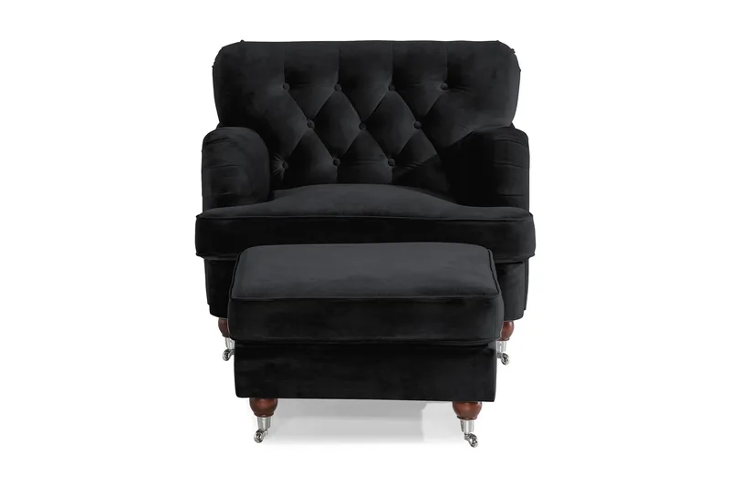 Howard Riviera Fåtölj med Fotpall - Svart - Möbler - Stolar & fåtöljer - Fåtölj - Howard fåtölj