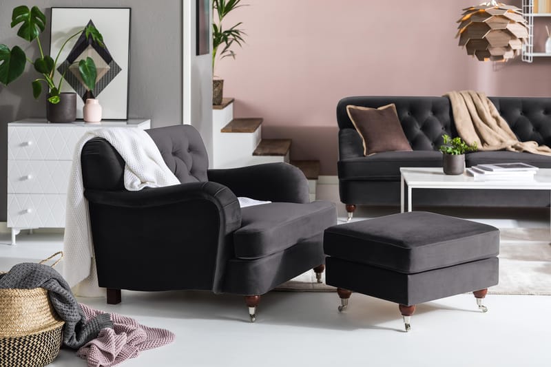 Howard Riviera Sammetsfåtölj - Mörkgrå - Möbler - Stolar & fåtöljer - Fåtölj - Howard fåtölj