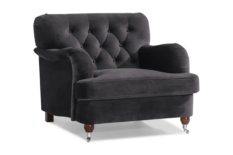 Howard Riviera Sammetsfåtölj - Mörkgrå - Möbler - Stolar & fåtöljer - Fåtölj - Howard fåtölj