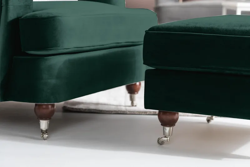 Howard Riviera Sammetsfåtölj - Mörkgrön - Möbler - Stolar & fåtöljer - Fåtölj - Howard fåtölj