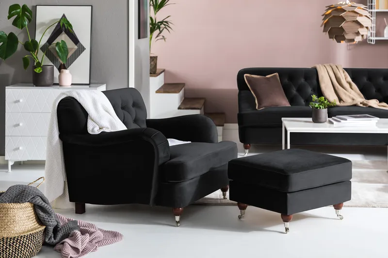 Howard Riviera Sammetsfåtölj - Svart - Möbler - Stolar & fåtöljer - Fåtölj - Howard fåtölj
