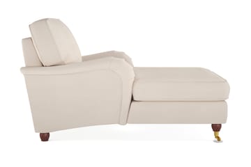 Howard Lyx Klassisk Schäslongsfåtölj med Hjul i Tyg - Beige - Möbler - Stolar & fåtöljer - Fåtölj