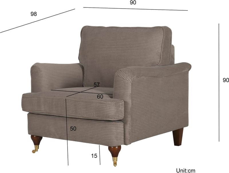 Howard Watford Deluxe fåtölj - Ljusbrun manchester - Möbler - Stolar & fåtöljer - Fåtölj - Howard fåtölj