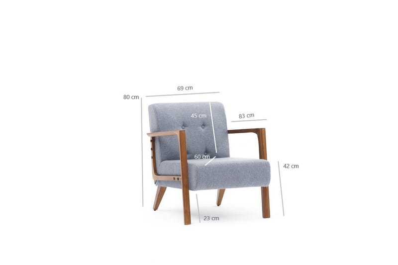 Husada Fåtölj - Ljusblå - Möbler - Stolar & fåtöljer - Fåtölj