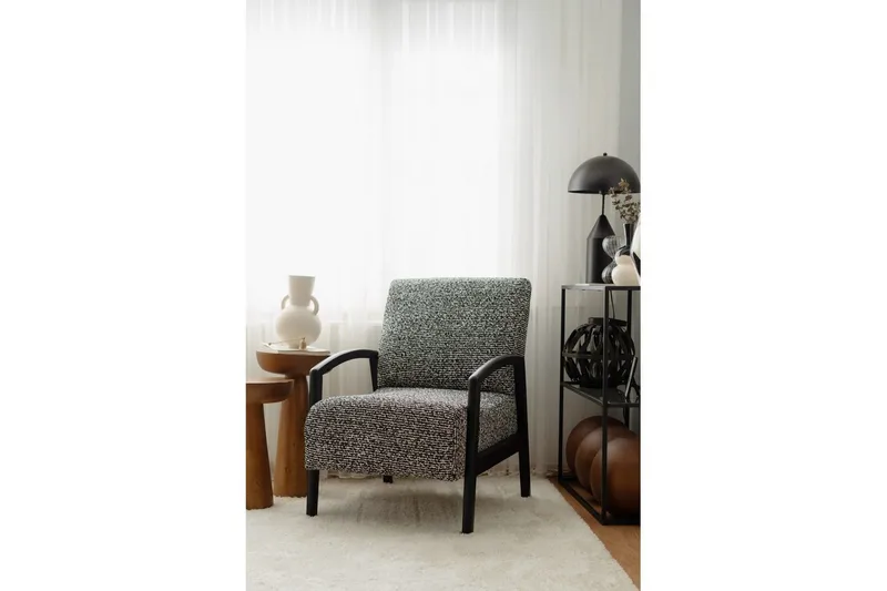 Illen Öronlappsfåtölj - Svart/Vit - Möbler - Stolar & fåtöljer - Fåtölj