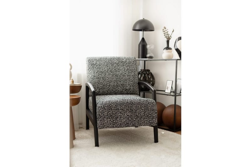 Illen Öronlappsfåtölj - Svart/Vit - Möbler - Stolar & fåtöljer - Fåtölj - Öronlappsfåtölj