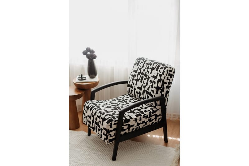 Illen Öronlappsfåtölj - Svart/Vit - Möbler - Stolar & fåtöljer - Fåtölj - Öronlappsfåtölj
