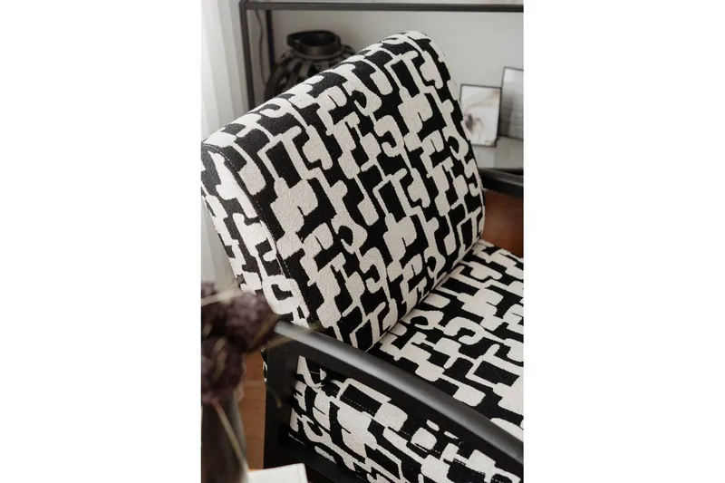 Illen Öronlappsfåtölj - Svart/Vit - Möbler - Stolar & fåtöljer - Fåtölj - Öronlappsfåtölj