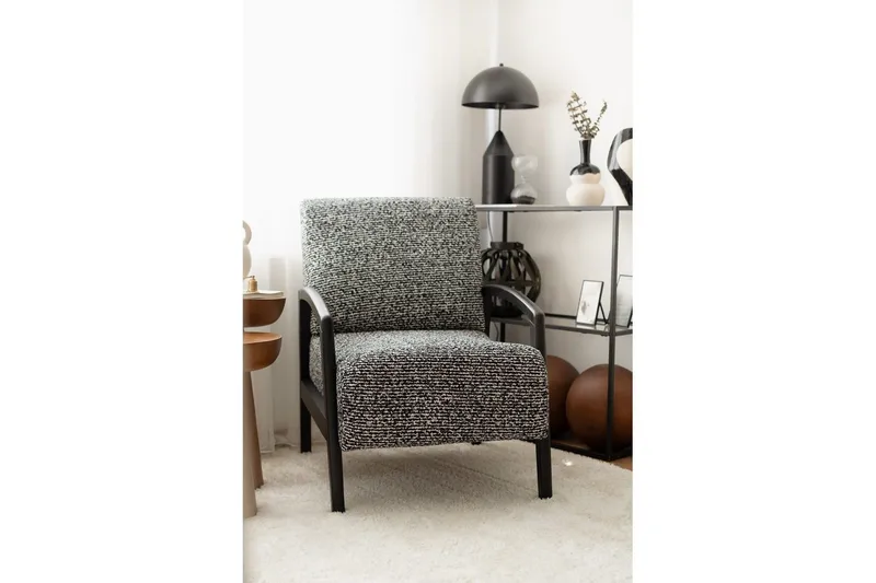 Illen Öronlappsfåtölj - Svart/Vit - Möbler - Stolar & fåtöljer - Fåtölj