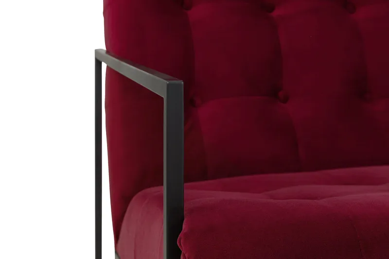 Indy Sammetsfåtölj - Röd/Svart - Möbler - Stolar & fåtöljer - Fåtölj