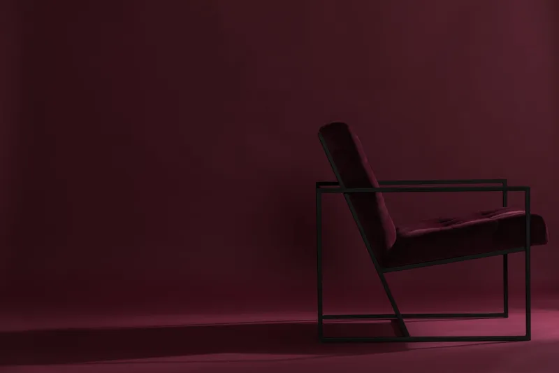 Indy Sammetsfåtölj - Röd/Svart - Möbler - Stolar & fåtöljer - Fåtölj