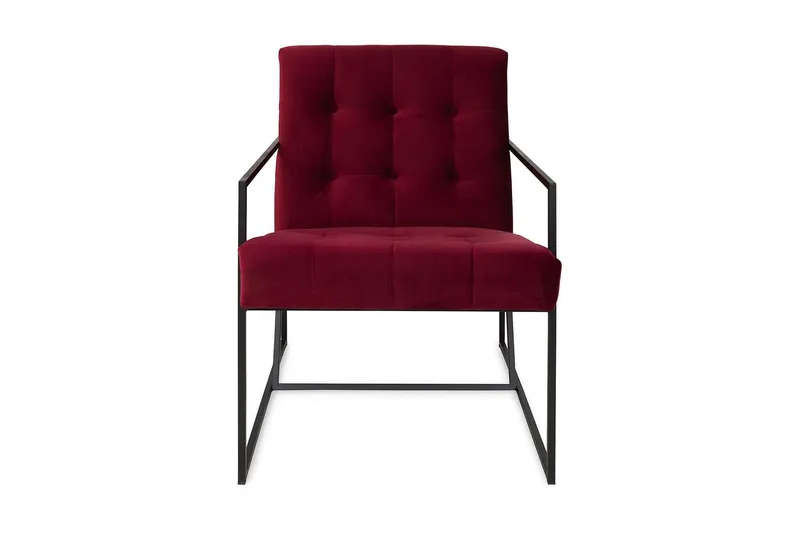 Indy Sammetsfåtölj - Röd/Svart - Möbler - Stolar & fåtöljer - Fåtölj