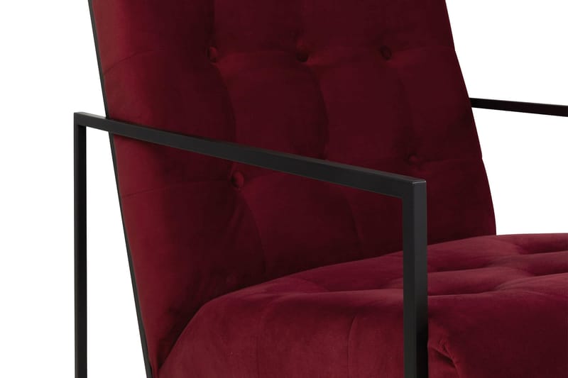 Indy Sammetsfåtölj - Röd/Svart - Möbler - Stolar & fåtöljer - Fåtölj