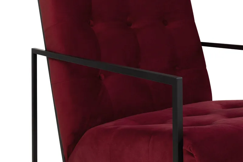 Indy Sammetsfåtölj - Röd/Svart - Möbler - Stolar & fåtöljer - Fåtölj