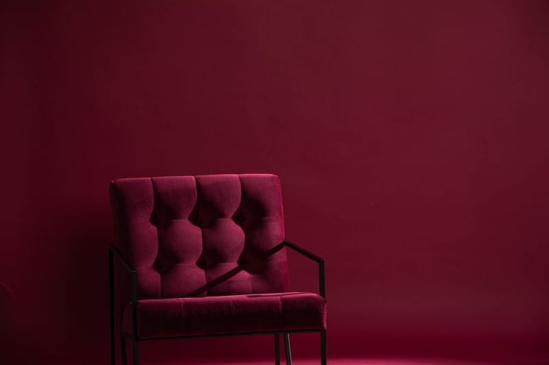 Indy Sammetsfåtölj - Röd/Svart - Möbler - Stolar & fåtöljer - Fåtölj