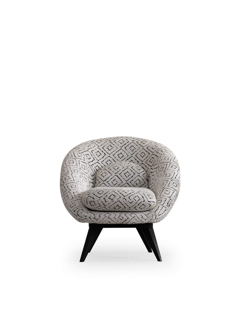 Ingang Fåtölj Chenille, Vit / Svart