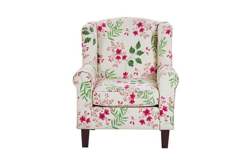 Ingeberg Fåtölj med Fotpall Blommönster - Beige - Möbler - Stolar & fåtöljer - Fåtölj