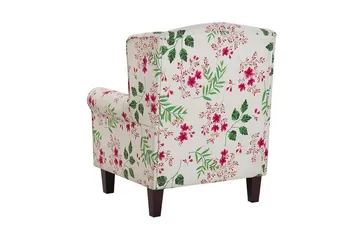 Ingeberg Fåtölj med Fotpall Blommönster - Beige - Möbler - Stolar & fåtöljer - Fåtölj