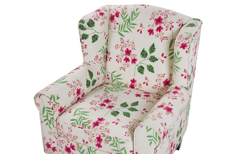 Ingeberg Fåtölj med Fotpall Blommönster - Beige - Möbler - Stolar & fåtöljer - Fåtölj