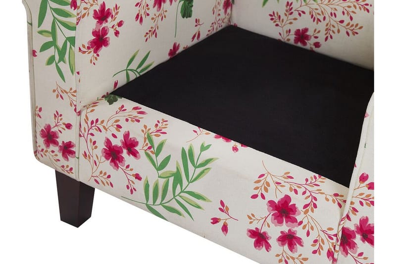 Ingeberg Fåtölj med Fotpall Blommönster - Beige - Möbler - Stolar & fåtöljer - Fåtölj