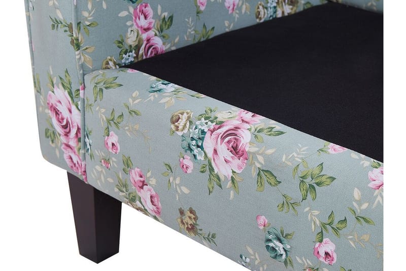 Ingeberg Fåtölj med Fotpall Blommönster - Grön - Möbler - Stolar & fåtöljer - Fåtölj