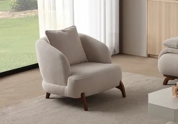 Kelnor Öronlappsfåtölj 80x78x80 cm - Beige - Möbler - Stolar & fåtöljer - Fåtölj - Öronlappsfåtölj