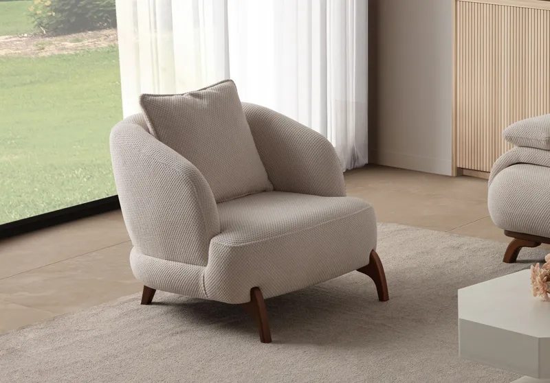 Kelnor Öronlappsfåtölj 80x78x80 cm - Beige - Möbler - Stolar & fåtöljer - Fåtölj - Öronlappsfåtölj