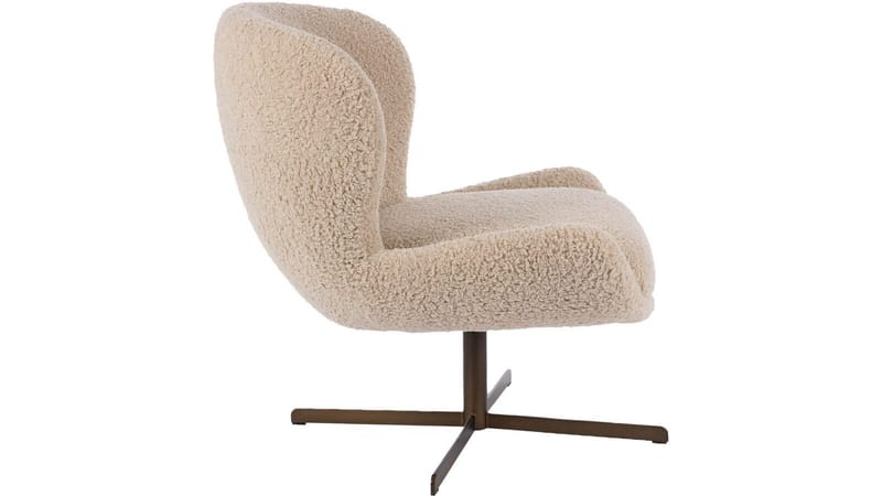 Kevlor Snurrfåtölj - Beige - Möbler - Stolar & fåtöljer - Fåtölj - Fåtölj med fotpall