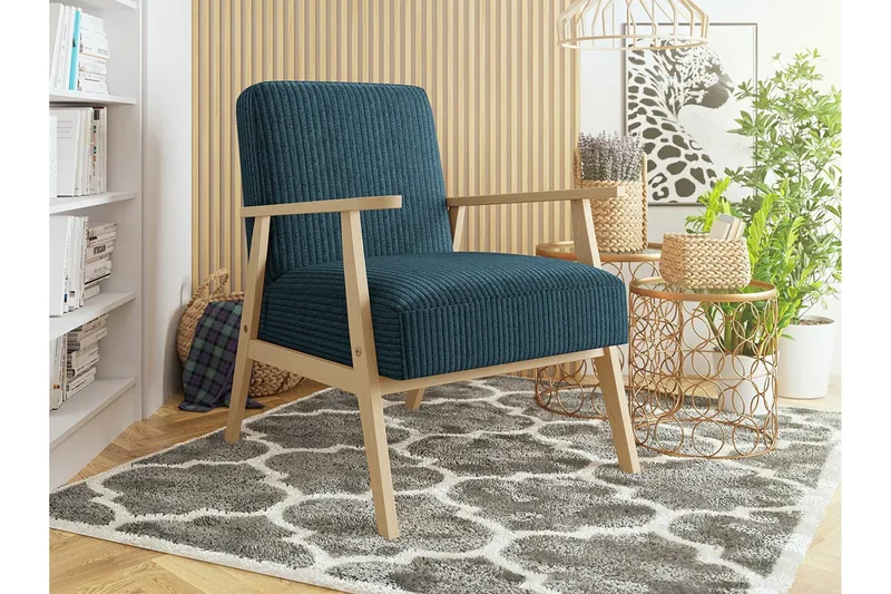 Knocklong Fåtölj Dark blue/Tree - Möbler - Stolar & fåtöljer - Fåtölj