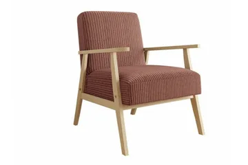 Knocklong Retro Fåtölj med Armstöd i Manchestertyg - Terrakotta - Möbler - Stolar & fåtöljer - Fåtölj