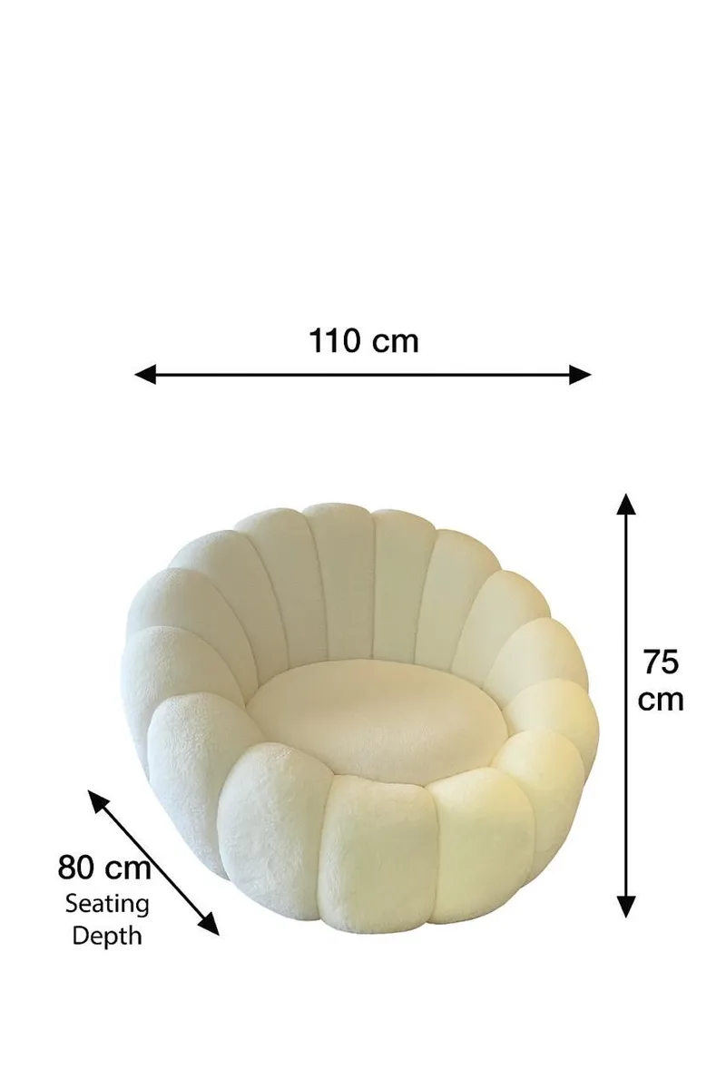 Kovran Fåtölj Plysch - Vit - Möbler - Stolar & fåtöljer - Fåtölj - Öronlappsfåtölj