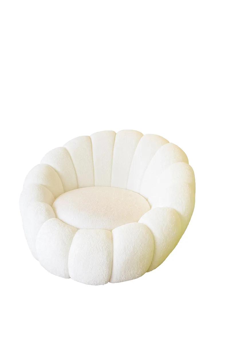 Kovran Fåtölj Plysch - Vit - Möbler - Stolar & fåtöljer - Fåtölj - Öronlappsfåtölj