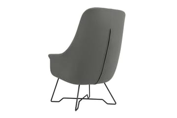 Laytown Modern Fåtölj i Sammet med Metallben - Grå - Möbler - Stolar & fåtöljer - Fåtölj