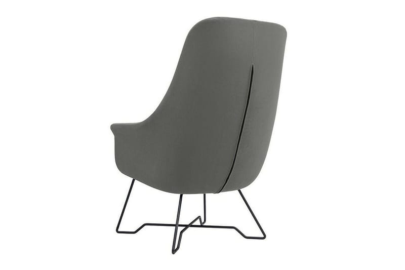 Laytown Modern Fåtölj i Sammet med Metallben - Grå - Möbler - Stolar & fåtöljer - Fåtölj