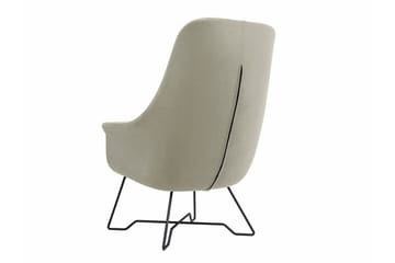 Laytown Modern Fåtölj i Sammet med Metallben - Grå - Möbler - Stolar & fåtöljer - Fåtölj