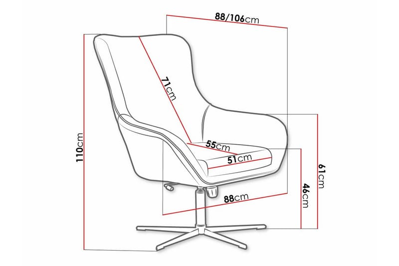 Laytown Modern Fåtölj i Sammet med Metallben - Grå - Möbler - Stolar & fåtöljer - Fåtölj
