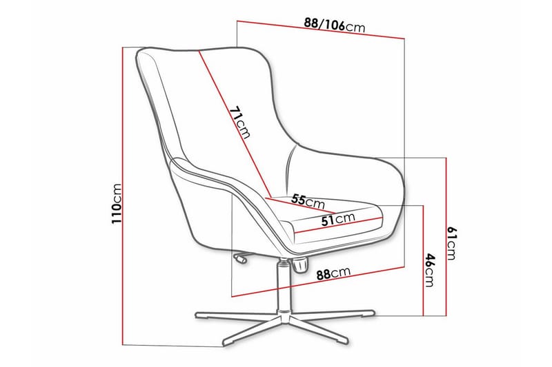 Laytown Modern Fåtölj i Sammet med Metallunderrede - Mörkbrun - Möbler - Stolar & fåtöljer - Fåtölj