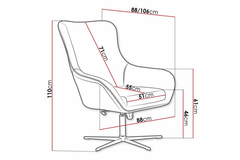 Laytown Modern Fåtölj i Sammet - Orange - Möbler - Stolar & fåtöljer - Fåtölj