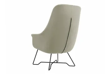 Laytown Modern Fåtölj i Tyg med Metallben - Beige - Möbler - Stolar & fåtöljer - Fåtölj