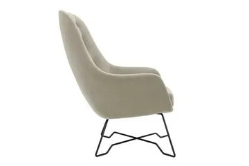 Laytown Modern Fåtölj i Tyg med Metallben - Beige - Möbler - Stolar & fåtöljer - Fåtölj