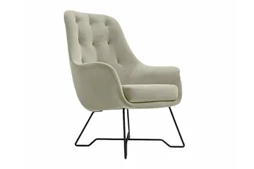 Laytown Modern Fåtölj i Tyg med Metallben - Beige - Möbler - Stolar & fåtöljer - Fåtölj