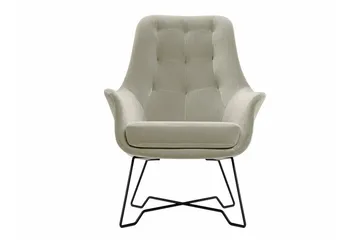 Laytown Modern Fåtölj i Tyg med Metallben - Beige - Möbler - Stolar & fåtöljer - Fåtölj