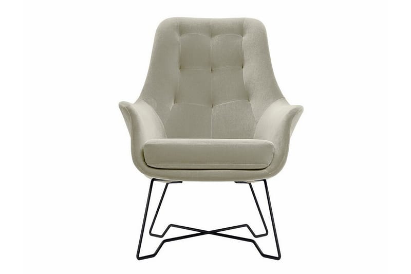 Laytown Modern Fåtölj i Tyg med Metallben - Beige - Möbler - Stolar & fåtöljer - Fåtölj