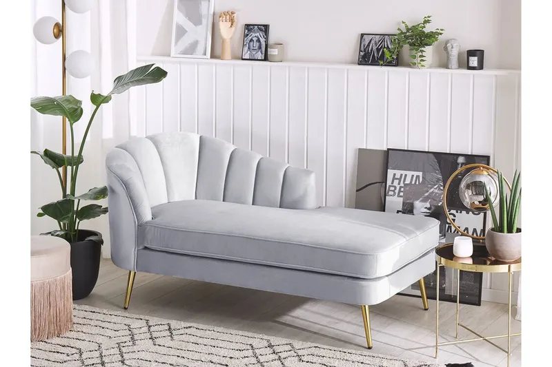 Allier Schäslong Vänster - Sammet/Grå - Möbler - Stolar & fåtöljer - Fåtölj - Liggfåt ölj