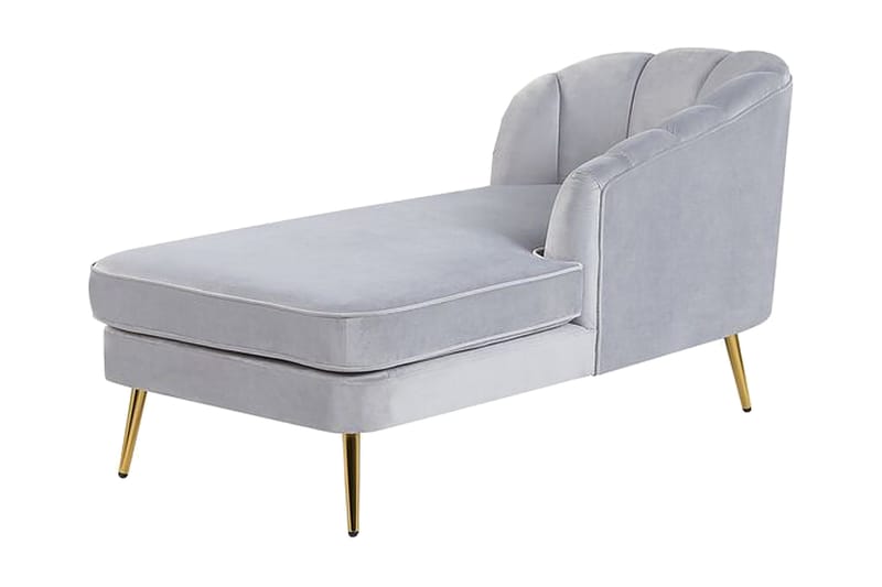 Allier Schäslong Vänster - Sammet/Grå - Möbler - Stolar & fåtöljer - Fåtölj - Liggfåtölj