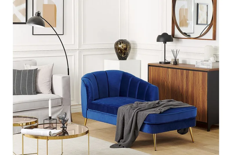 Allier Schäslong Vänster - Sammet/Koboltblå - Möbler - Stolar & fåtöljer - Fåtölj - Liggfåtölj